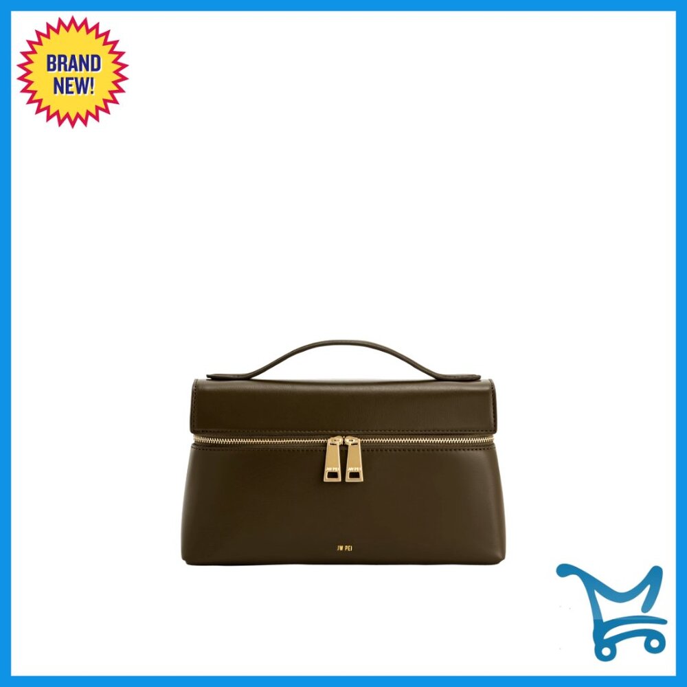 Vegan Leather Top Handle Bag With Shoulder Strap, 10x6x3 Inches